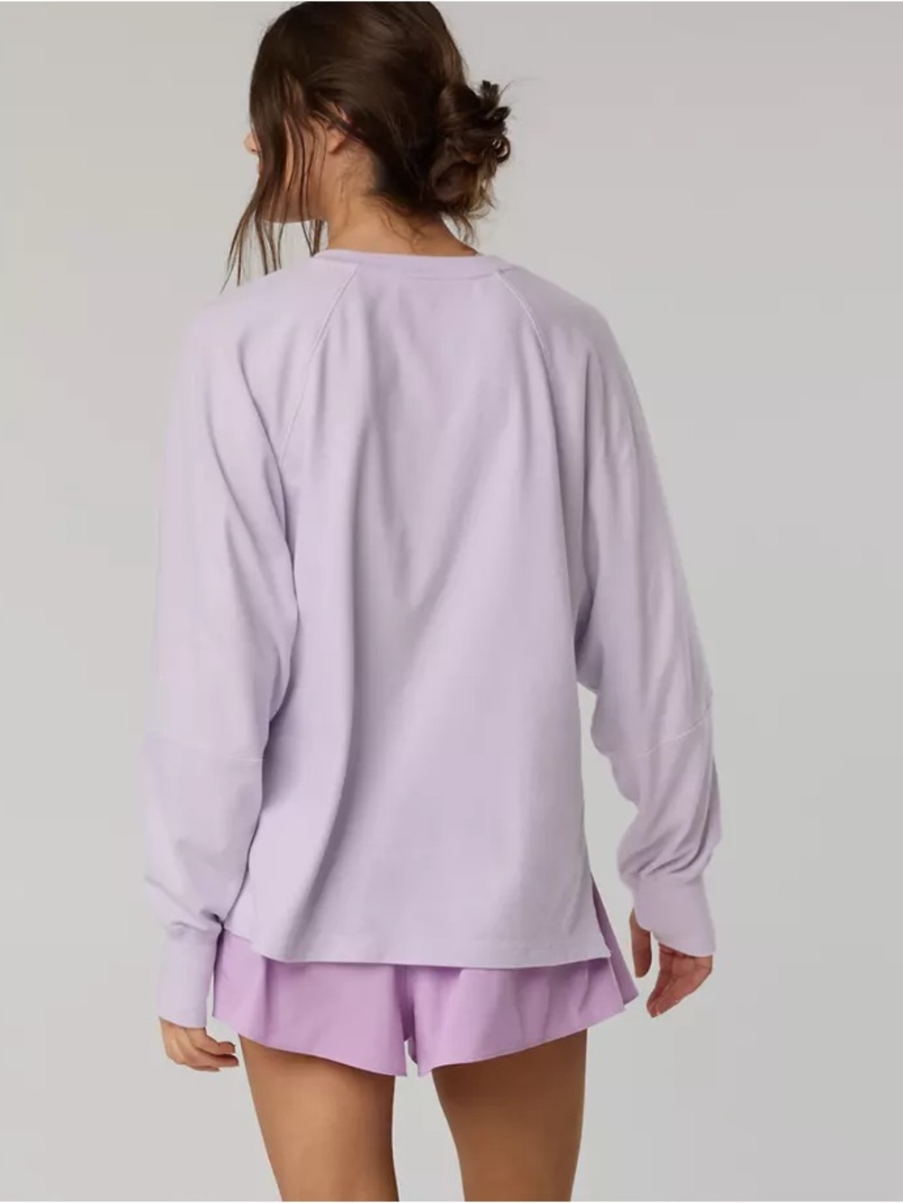 Aerie Offline Lavender Longsleeve Pique T-Shirt Oversized Dolman Balloon Sleeves - Picture 4 of 12